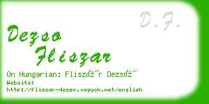 dezso fliszar business card